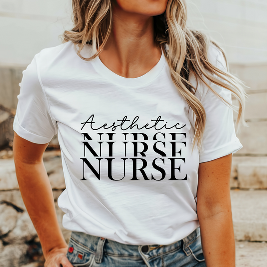 Aesthetic Nurse Graphic T-shirt - Pink Love Monet