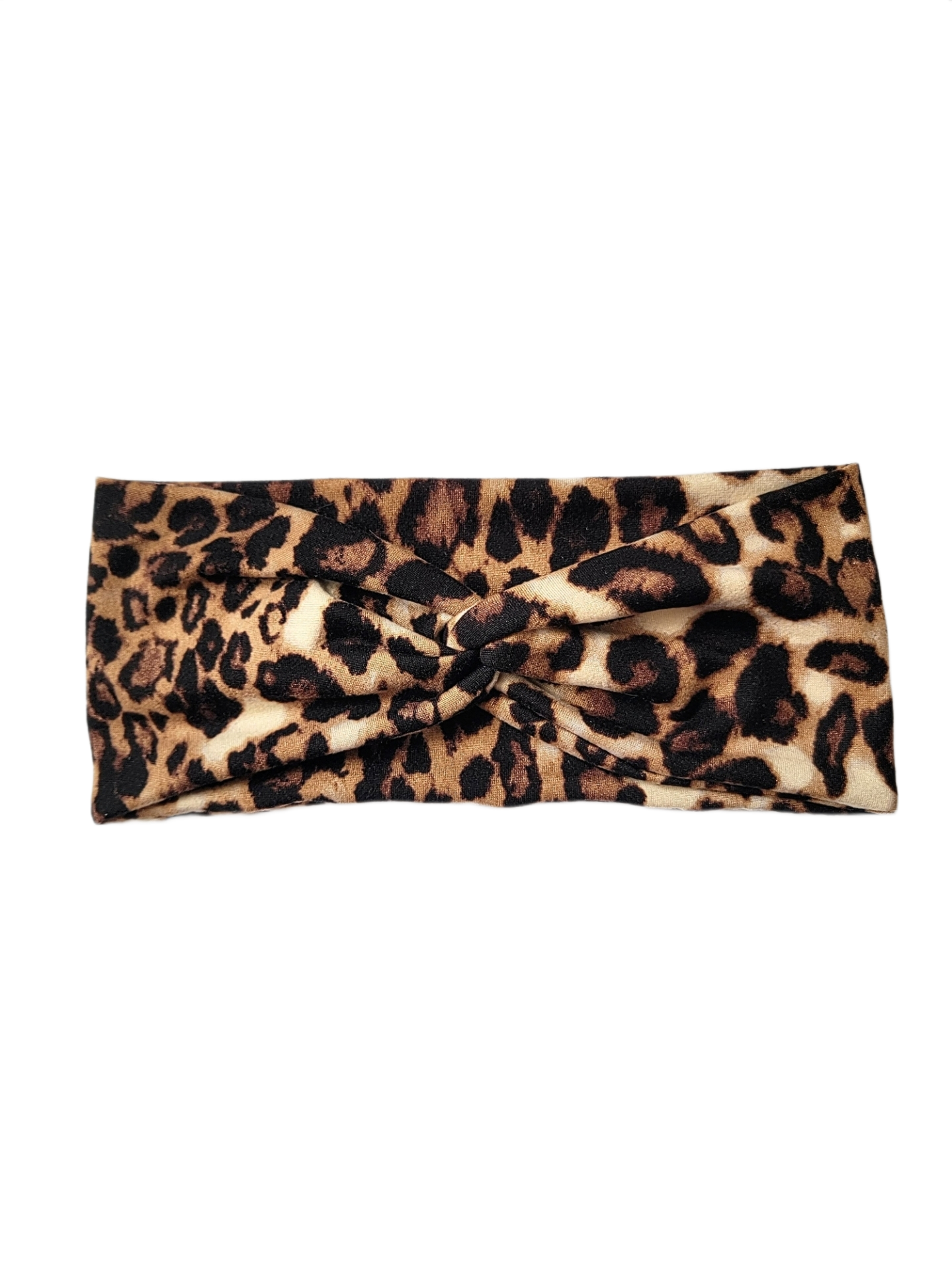 Leopard Twist Headband - Pink Love Monet