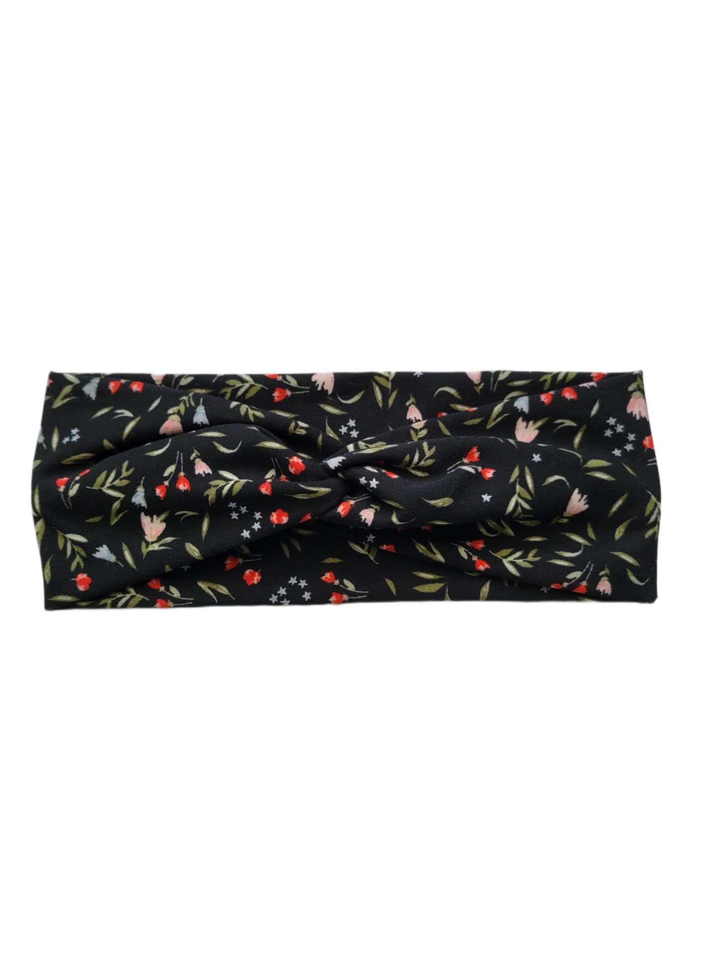 Camille Black Floral Twist Headband - Pink Love Monet