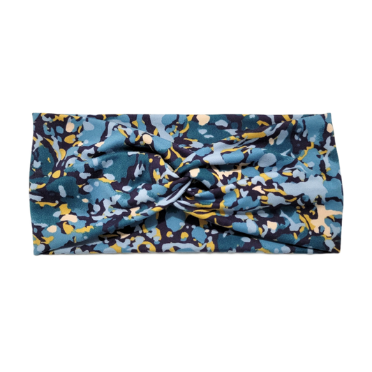 Adria Blue Floral Twist Headband