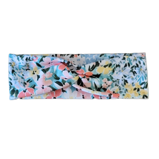 Sasha White Floral Twist Headband