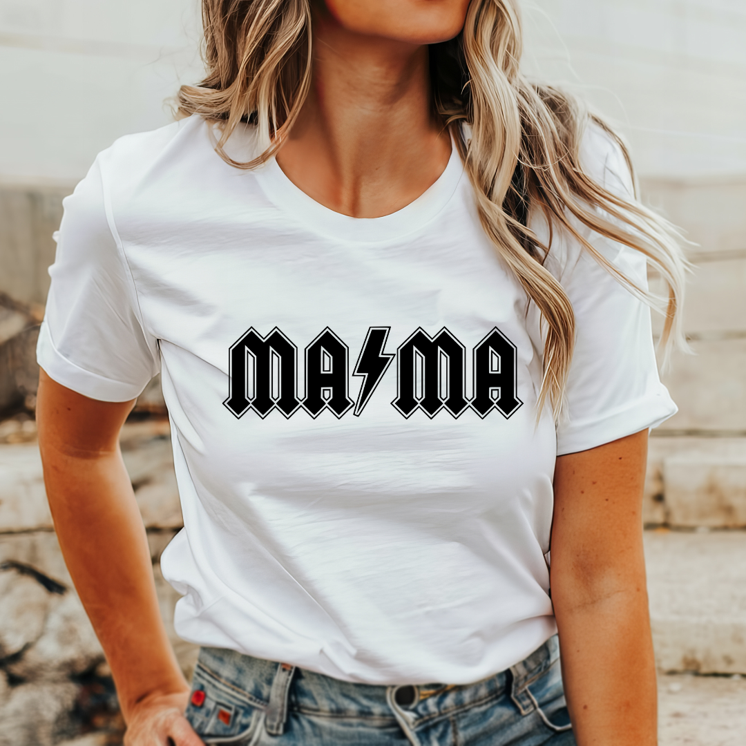 Lightening Bolt Mama Shirt - Pink Love Monet