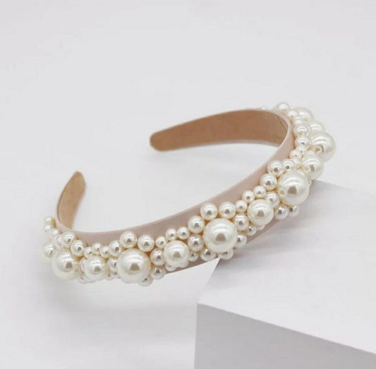 Ivory Pearl  Hard Headband 