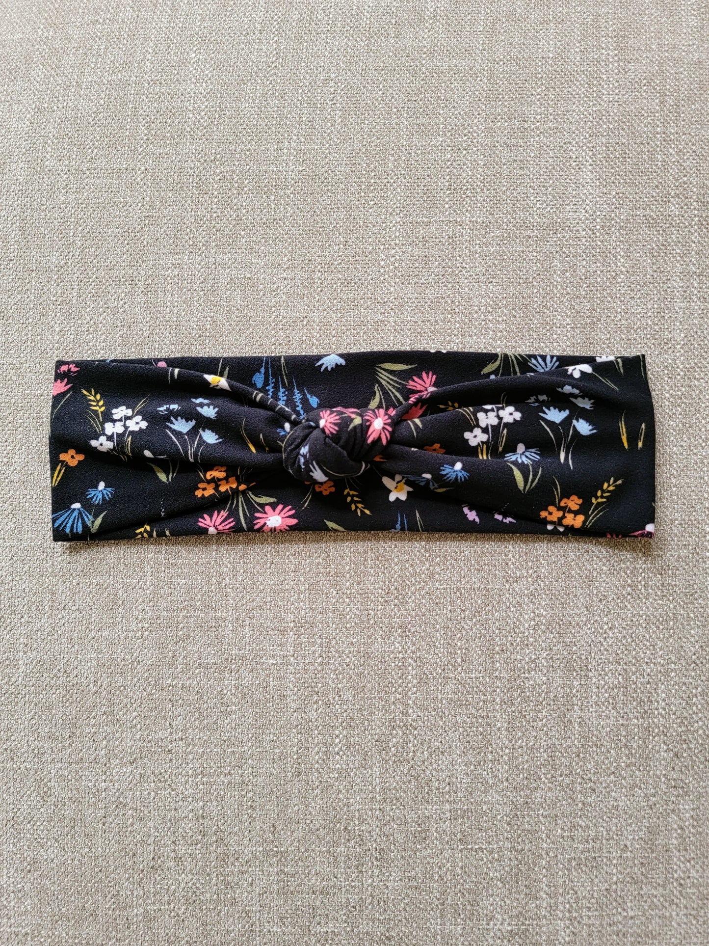 Black Floral Knot Headband - Pink Love Monet